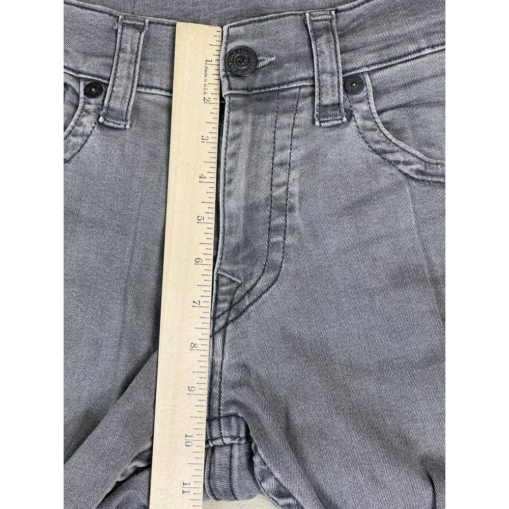 True Religion Jeans Mens 31 Straight Flap Gray Quilted Pockets EUC